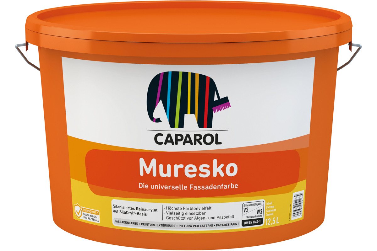 Caparol Wand- und Deckenfarbe Caparol Muresko Fassadenfarbe weiß 12,5 l von Caparol