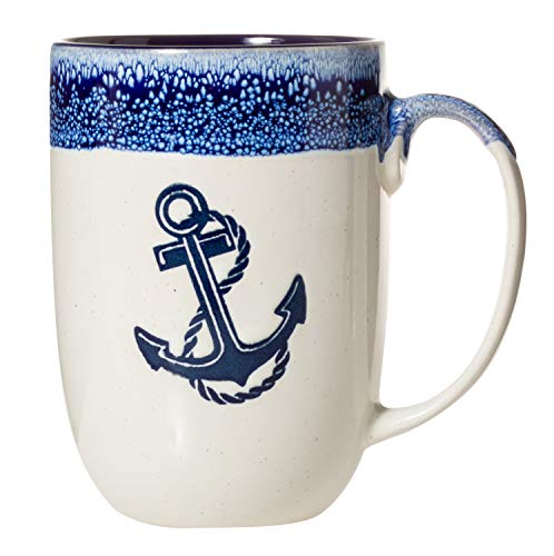 Cape Shore Tasse aus Steingut, glasiert, 473 ml (Anker). von Cape Shore