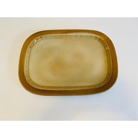 Ceramano Keramik West Germany Serviertablett, Braun/Beige Rechteckige Keramikplatte, Mid Century Modern Geschirr, Boho Dekor von CapeCodModern
