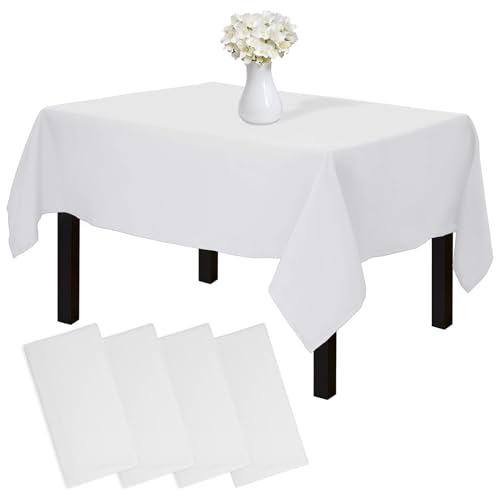 Capgoost Tischdecke Weiß, 4 Stück Weiße Tischdecke, 137 x 274 cm, Wasserdicht Geburtstag Tischdecken, Rechteckig Weisse Tischdecken Stoff, Tischdecken für Geburtstag, Party, Hochzeit, Weihnachten Capgoost Tischdecke Weiß, 4 Stück Weiße Tischdecke, 137 x 274 cm, Wasserdicht Geburtstag Tischdecken, Rechteckig Weisse Tischdecken Stoff, Tischdecken für Geburtstag, Party, Hochzeit, Weihnachten von Capgoost
