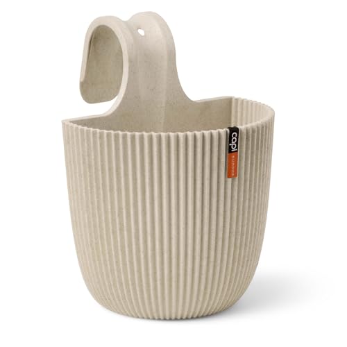 Capi Europe - Balkonpflanzer Groove 'Made with' Sägespäne beige - 21x28 - Blumentöpfe für drinnen und draußen - Hergestellt aus recycelten Materialien von Capi Europe