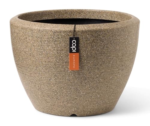 Capi Europe - Blumentopf Kugel Arc Granite - 60x48 - Warm Taupe - Blumentopf für den Innen- und Außenbereich - Bruchfest - 100% recycelbar NWTS8033 von Capi Europe