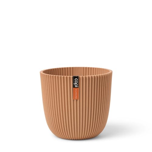 Capi Europe - Blumentopf Kugel Groove 'Made with' Peachy Fuzz - 25x23 - Blumentöpfe für drinnen und draußen - Hergestellt aus recycelten Materialien von Capi Europe