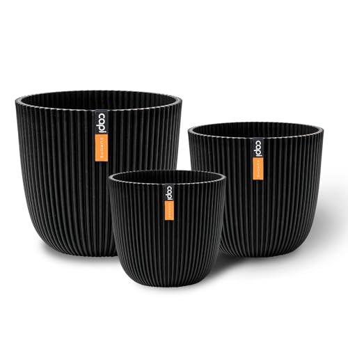 Capi Europe - Geschenkset Blumentopf Kugel Groove 'Made with' Textil schwarz - Set S - Blumentöpfe für drinnen und draußen - Hergestellt aus recycelten Materialien Capi Europe - Geschenkset Blumentopf Kugel Groove 'Made with' Textil schwarz - Set S - Blumentöpfe für drinnen und draußen - Hergestellt aus recycelten Materialien von Capi Europe