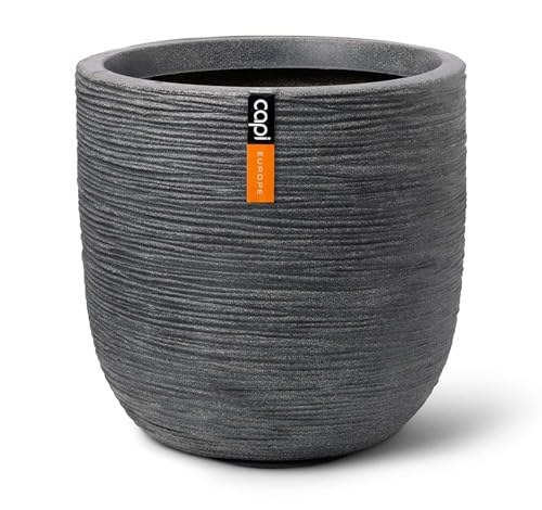 Capi Europe - Blumentopf Kugel Waste Rib NL - 35x34 - Terrazzo grau - Öffnung Ø29 - Blumentopf für den Innen- und Außeneinsatz - Bruchsicher - 100% recycelbar - KTGR932 von Capi Europe
