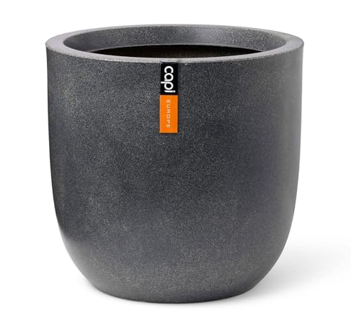 Capi Europe - Blumentopf Kugel Waste Smooth NL - 43x41 - Terrazzo grau - Öffnung Ø35 - Blumentopf für den Innen- und Außeneinsatz - Bruchsicher - 100% recycelbar - KTG933 von Capi Europe