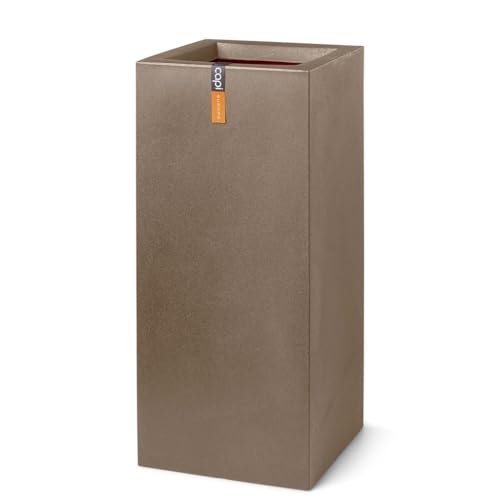 Capi Europe - Blumentopf rechteckig Smooth NL - 36x79 - Warm Taupe - Öffnung Ø26 - Blumentopf für den Innen- und Außeneinsatz - Bruchsicher - 100% recycelbar - KWT952 von Capi Europe