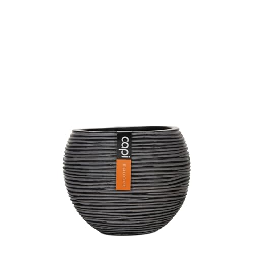 Capi Europe - Gefäß Kugel Rib Anthracite & Ivory - 30x25 - Anthrazit - Öffnung Ø22 - Blumentopf für drinnen - BOFZ104 von Capi Europe
