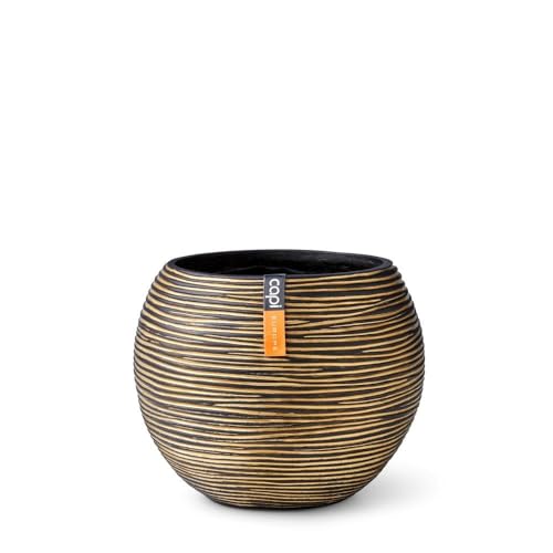 Capi Europe - Gefäß Kugel Rib Gold - 12x10 - Gold - Öffnung Ø9 - Blumentopf für drinnen - BOFGB109 von Capi Europe