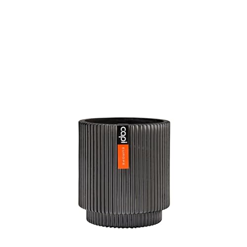 Capi Europe - Gefäß Zylinder Groove Anthracite & Ivory - 23x25 - Anthrazit - Öffnung Ø20 - Blumentopf für drinnen - BGVZ315 von Capi Europe