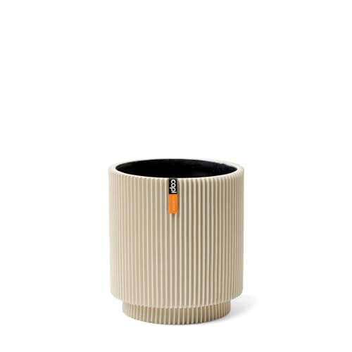 Capi Europe - Gefäß Zylinder Groove Colours - 8x9 - Beige - Öffnung Ø7 - Blumentopf für drinnen - BGVBG311 von Capi Europe