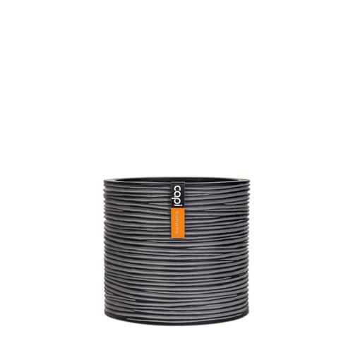 Capi Europe - Gefäß Zylinder Rib Anthracite & Ivory - 12x10 - Anthrazit - Öffnung Ø11 - Blumentopf für drinnen - BOFZ211 von Capi Europe