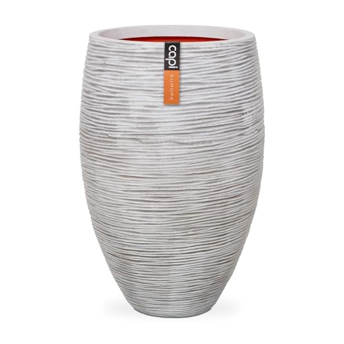 Capi Europe - Gefäß elegant Deluxe Rib NL - 51x72 - Elfenbein - Öffnung Ø31 - Blumentopf für den Innen- und Außeneinsatz - Bruchsicher - 100% recycelbar - KOFI1138 von Capi Europe