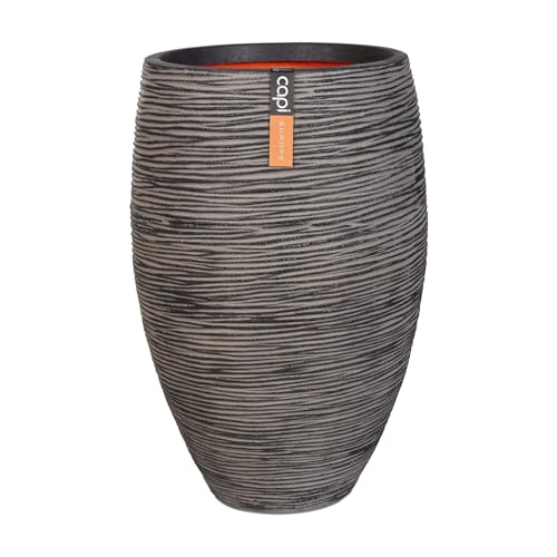 Capi Europe - Gefäß elegant Deluxe Rib NL - 55x85 - Anthrazit - Öffnung Ø38 - Blumentopf für den Innen- und Außeneinsatz - Bruchsicher - 100% recycelbar - KOFZ1132 von Capi Europe