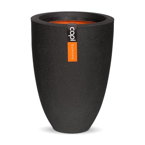 Capi Europe - Gefäß elegant niedrig Smooth NL - 36x48 - Schwarz - Öffnung Ø27 - Blumentopf für den Innen- und Außeneinsatz - Bruchsicher - 100% recycelbar - KBL782 von Capi Europe