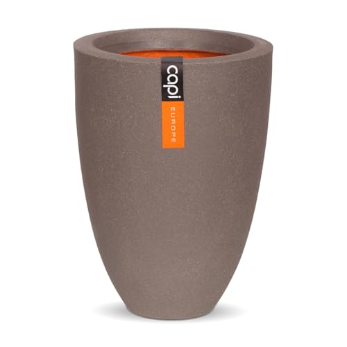 Capi Europe - Gefäß elegant niedrig Smooth NL - 36x48 - Warm Taupe - Öffnung Ø27 - Blumentopf für den Innen- und Außeneinsatz - Bruchsicher - 100% recycelbar - KWT782 von Capi Europe