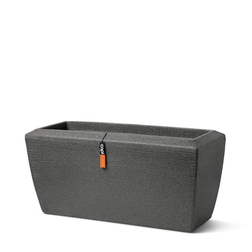 Capi Europe - Gefäß rechteckig Arc Granite - 90x35x40 - Anthrazit - Blumentopf für den Innen- und Außenbereich - Bruchfest - 100% recycelbar NATS8062 von Capi Europe