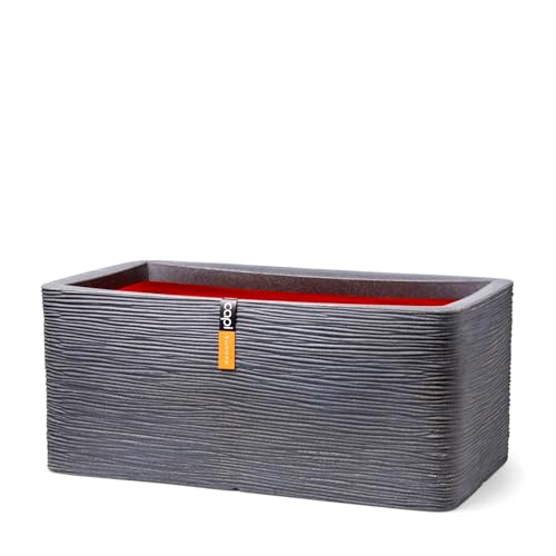 Capi Europe - Gefäß rechteckig Rib NL - 73x39x32 - Dunkelgrau - Öffnung Ø31 - Blumentopf für den Innen- und Außeneinsatz - Bruchsicher - 100% recycelbar - KDGR963 Capi Europe - Gefäß rechteckig Rib NL - 73x39x32 - Dunkelgrau - Öffnung Ø31 - Blumentopf für den Innen- und Außeneinsatz - Bruchsicher - 100% recycelbar - KDGR963 von Capi Europe