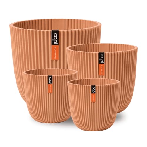 Capi Europe - Geschenkset Blumentopf Kugel Groove 'Made with' Peachy Fuzz - Set L - Blumentöpfe für drinnen und draußen - Hergestellt aus recycelten Materialien von Capi Europe