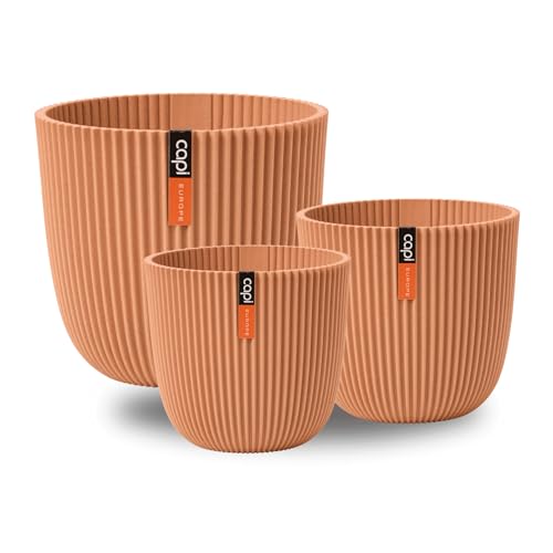 Capi Europe - Geschenkset Blumentopf Kugel Groove 'Made with' Peachy Fuzz - Set S - Blumentöpfe für drinnen und draußen - Hergestellt aus recycelten Materialien von Capi Europe
