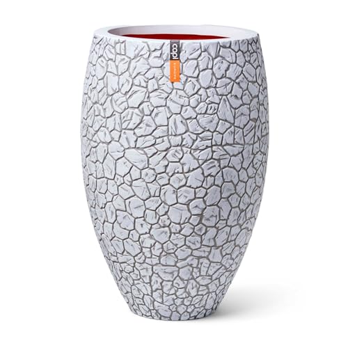 Capi Europe - Gefäß elegant Deluxe Clay NL - 55x85 - Elfenbein - Öffnung Ø38 - Blumentopf für den Innen- und Außeneinsatz - Bruchsicher - 100% recycelbar - KIVC1132 von Capi Europe