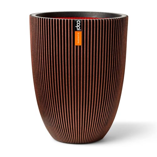 Capi Europe - Gefäß elegant niedrig Groove NL - 46x58 - Kupfer - Öffnung Ø38 - Blumentopf für den Innen- und Außeneinsatz - Bruchsicher - 100% recycelbar - KGVCO783 von Capi Europe
