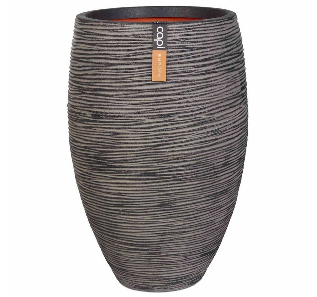 Capi Blumentopf Vase Nature Rib Elegant Deluxe 45x72 cm Anthrazit (1 St) von Capi