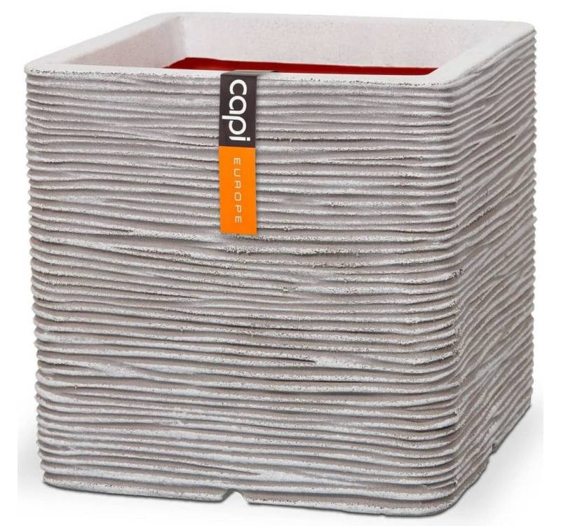 Capi Blumentopf Blumentopf Nature Rib Quadratisch 50 x 50 cm Elfenbeinfarben (1 St) von Capi