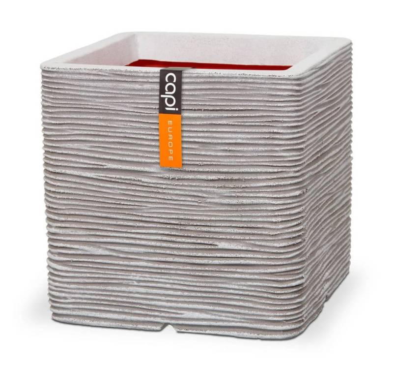 Capi Blumentopf Blumentopf Nature Rib Quadratisch 50 x 50 cm Elfenbeinfarben (1 St) von Capi