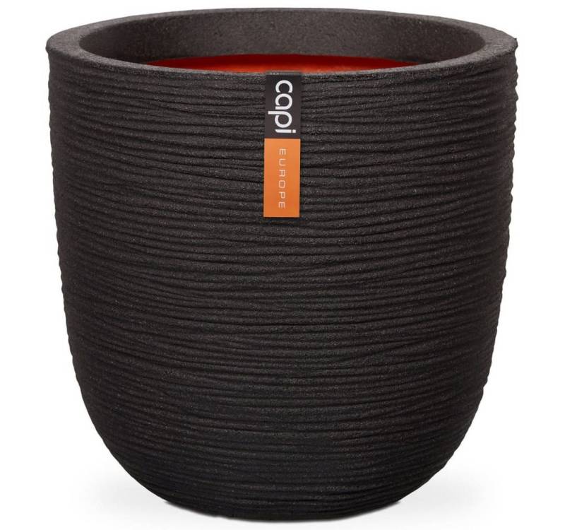 Capi Blumentopf Blumentopf Nature Rib Rund 43x41 cm Schwarz KBLR933 (1 St) von Capi