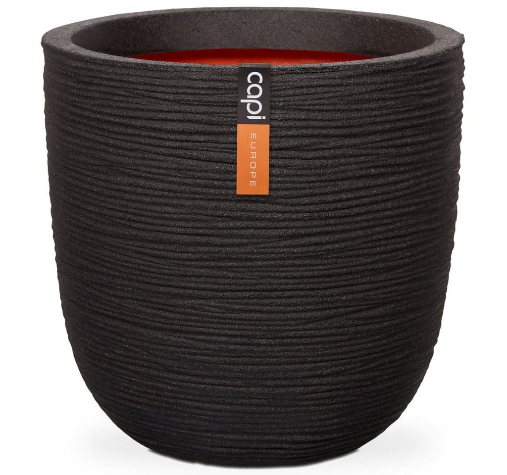 Capi Blumentopf Blumentopf Nature Rib Rund 43x41 cm Schwarz KBLR933 (1 St) von Capi