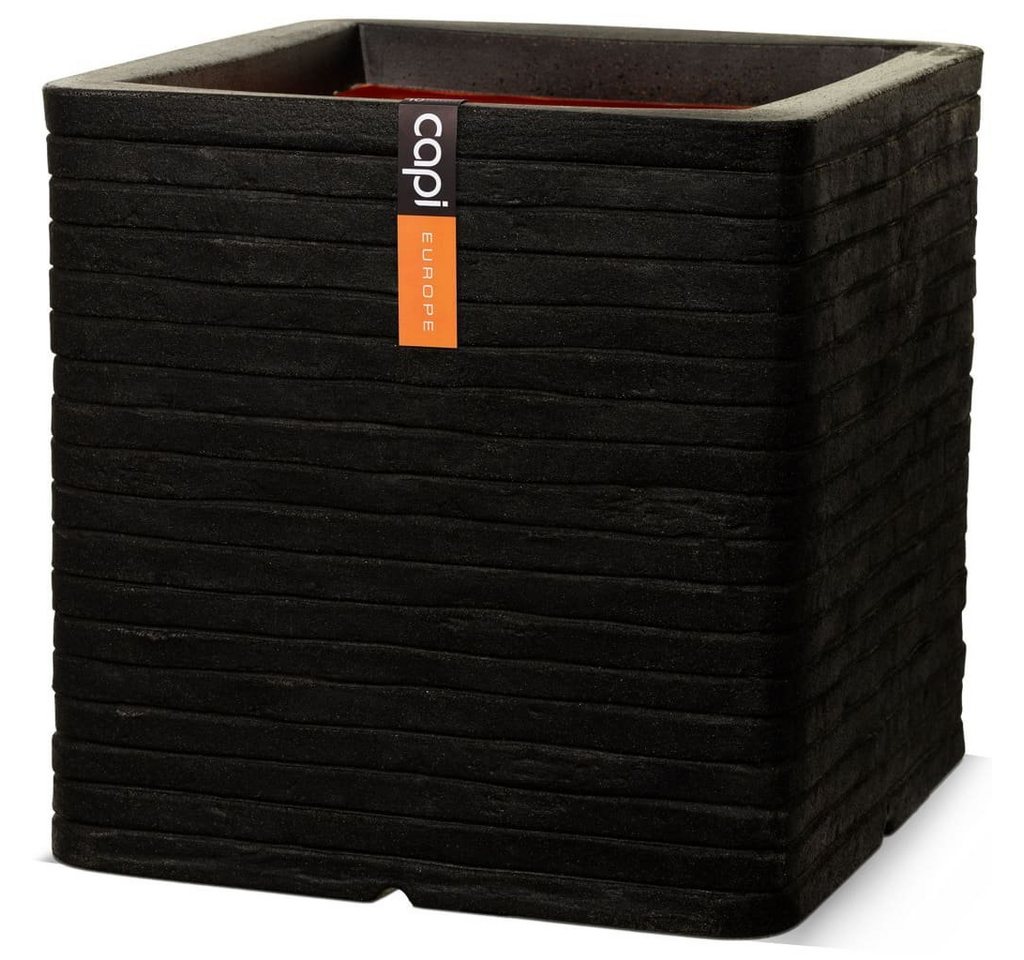 Capi Blumentopf Blumentopf Nature Row Quadratisch 30x30 cm Schwarz KBLRO902 (1 St) von Capi