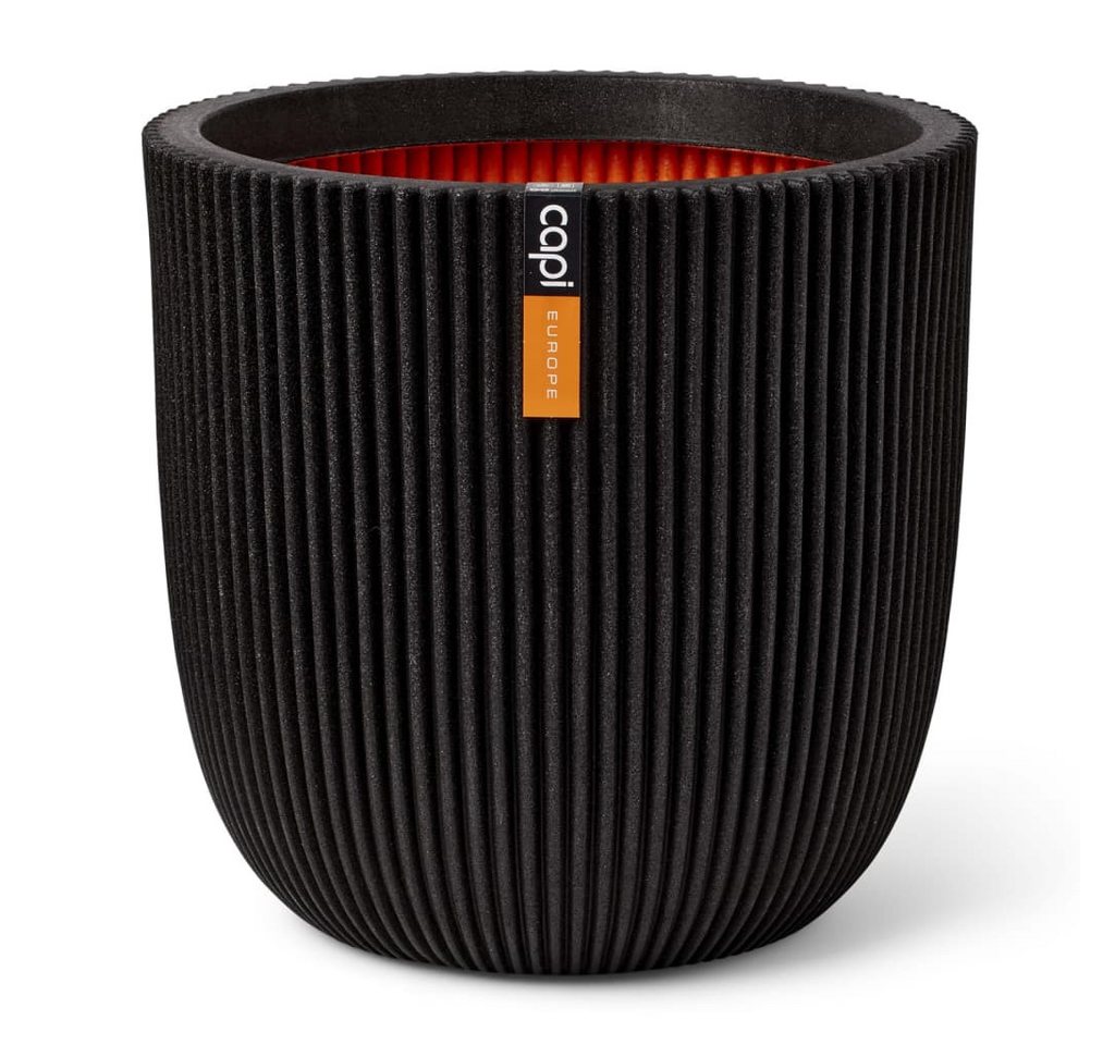 Capi Blumentopf Pflanzgefäß Groove 43x41 cm Schwarz (1 St) von Capi