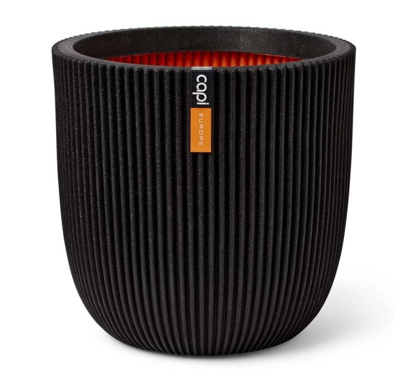 Capi Blumentopf Pflanzgefäß Groove 43x41 cm Schwarz (1 St) von Capi