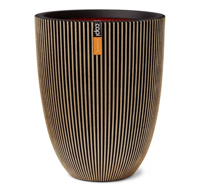 Capi Blumentopf Vase Groove Elegant 34x46 cm Schwarz und Golden (1 St) von Capi