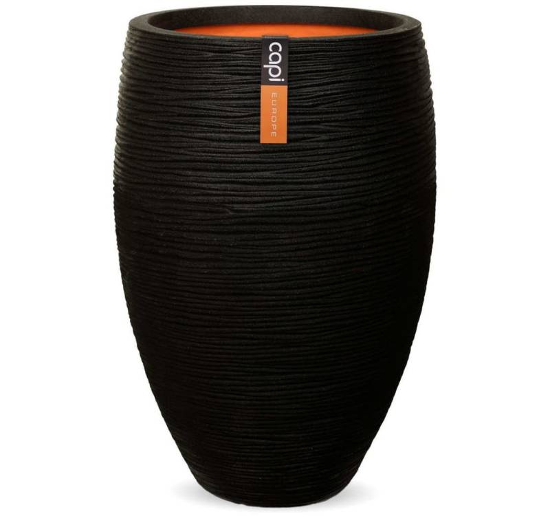 Capi Blumentopf Vase "Nature Rib" Elegant Deluxe 40 x 60 cm Schwarz (1 St) von Capi
