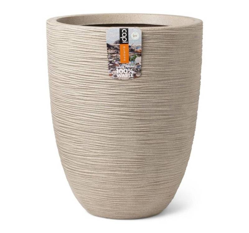 Capi Blumentopf Vase Waste Rib Elegant Niedrig 34x46 cm Terrazzo Beige (1 St) von Capi