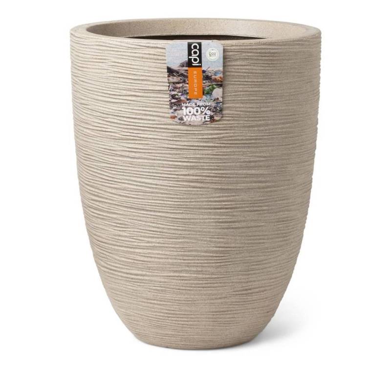 Capi Blumentopf Vase Waste Rib Elegant Niedrig 46x58 cm Terrazzo Beige (1 St) von Capi