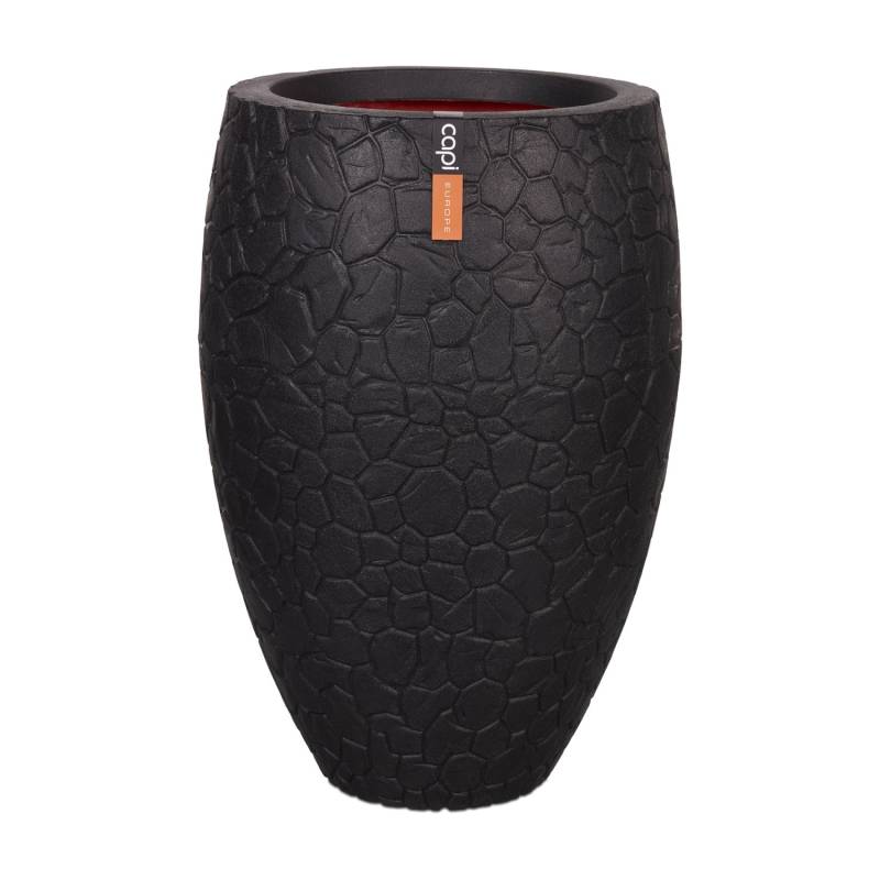 Capi Pflanzgefäß Elegant Deluxe Clay Ø 50 cm x 72 cm Schwarz von Capi