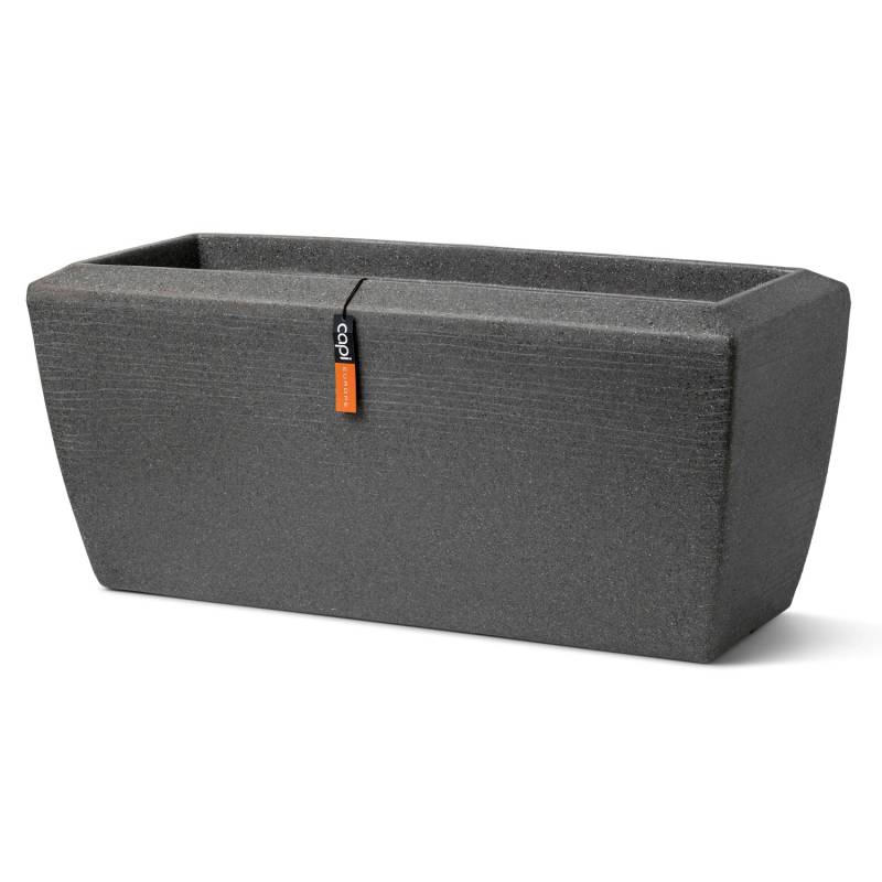 Capi Pflanzgefäß Rechteckig Granite 60 cm x 35 cm x 40 cm Anthrazit von Capi