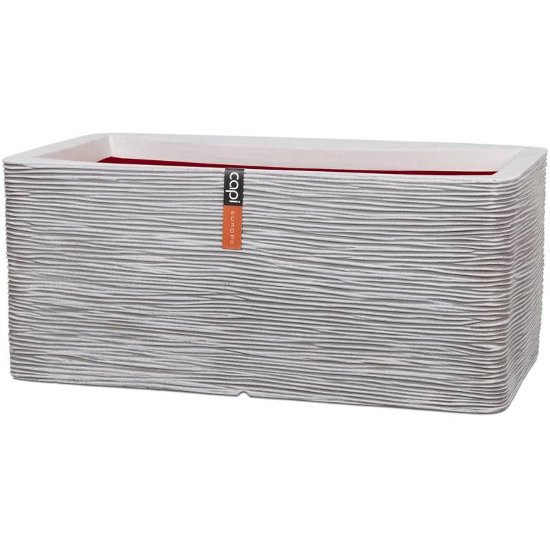 Capi Pflanzkasten Nature Rib rechteckig Riffel 73 cm x 39 cm x 32 cm Elfenbein von Capi