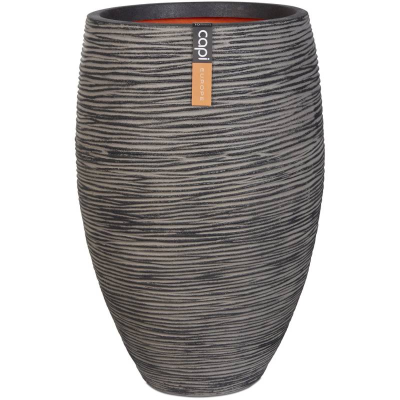 Capi Pflanztopf Nature Rib Elegant Deluxe Riffel Ø 45 cm x 72 cm Anthrazit von Capi