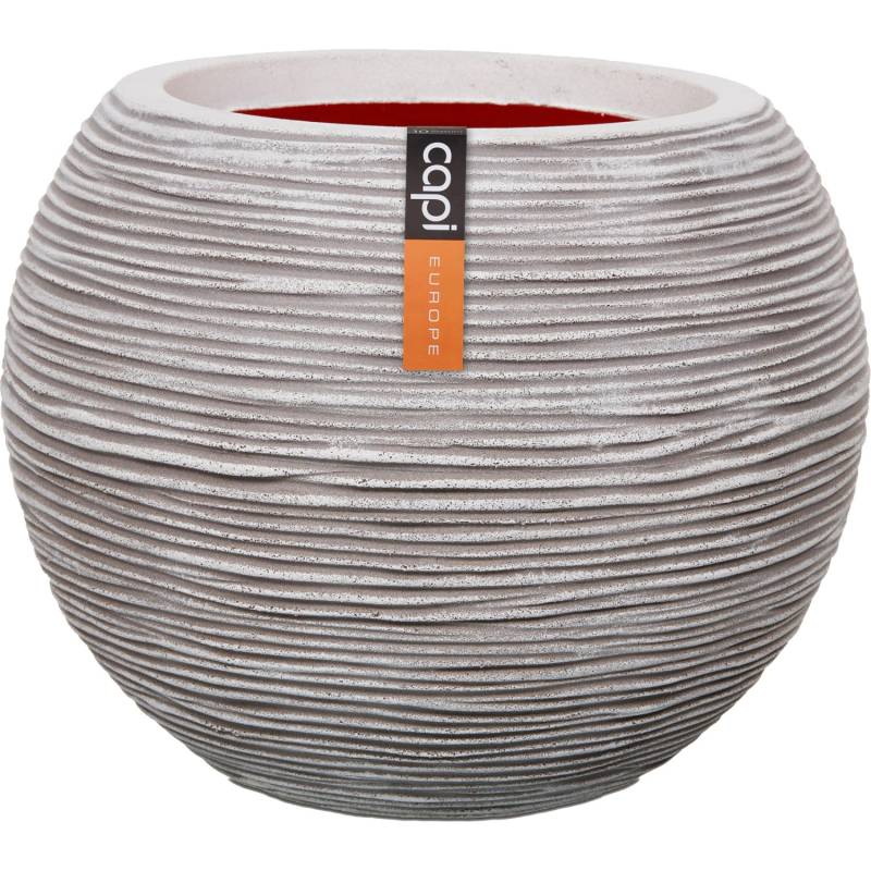 Capi Pflanztopf Nature Rib Kugel niedrig Riffel Ø 40 cm x 32 cm Elfenbein von Capi