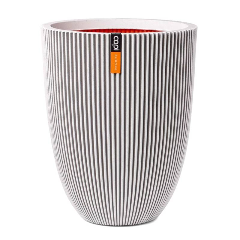 Capi Übertopf Kugel Groove NL elegant Elfenbein 46 x 58 cm von Capi
