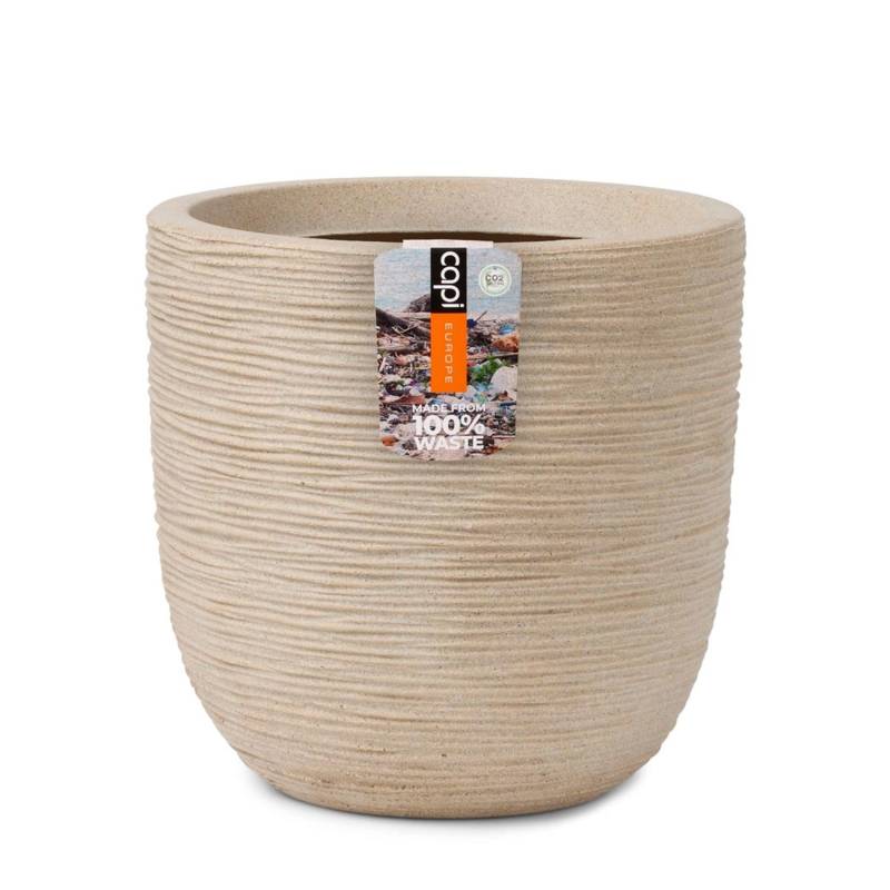 Capi Übertopf Kugel Waste Rib NL Terrazzo Beige 43 x 41 cm von Capi