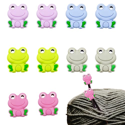 10 Stück Bunte Frosch Stricknadel Stopper Stricknadeln Punkt Protektoren Silikon Nadel Spitze Protektoren Strickzubehör und Zubehör Strickwerkzeuge von Capiant