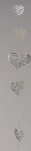 Zimmergirlande, Dekogirlande Capiz aus herzförmigen Elementen, in weiß/Silber, Sortiert, 1 Stück, Länge ca. 180 cm von BOLTZE