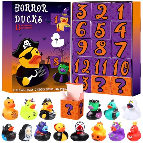 Capoda Halloween Adventskalender 2025 mit Horror Enten Figuren, 15 Tage Halloween Countdown Kalender Gummienten für Erwachsene Teenager Kinder Jungen Mädchen Oktober Überraschung Geschenke Capoda Halloween Adventskalender 2025 mit Horror Enten Figuren, 15 Tage Halloween Countdown Kalender Gummienten für Erwachsene Teenager Kinder Jungen Mädchen Oktober Überraschung Geschenke von Capoda
