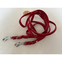 Fettlederleine Hundeleine Leine Ca 2, 65M , Rot, 10 Mm Breit, 3-Fach Verstellbar von CapolinoLeinen