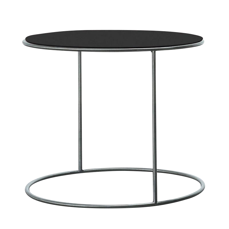 Cappellini - Cannot Beistelltisch - schwarz/glänzend/H x Ø 45x55cm/Gestell edelstahl von Cappellini